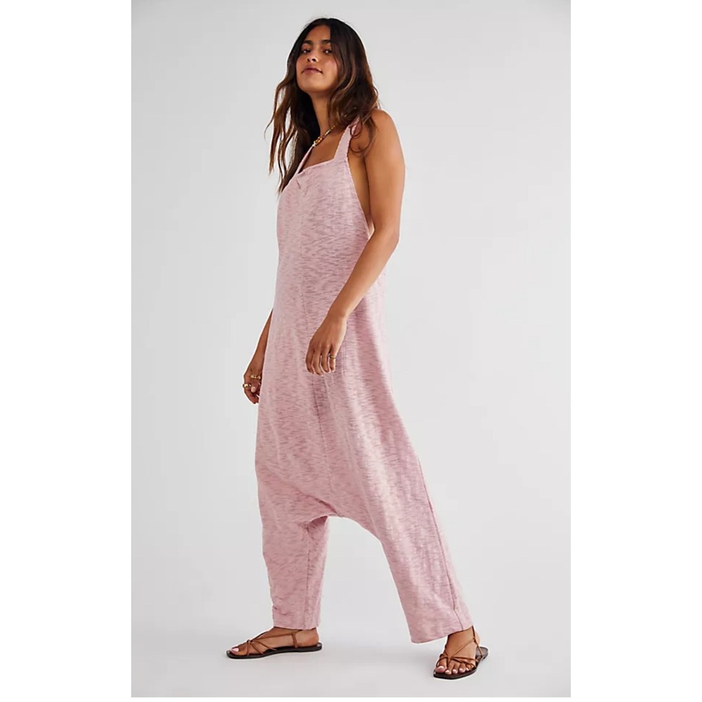FP Beach One Piece Jumpsuit Harem Pink Heathered Relaxed Fit XS